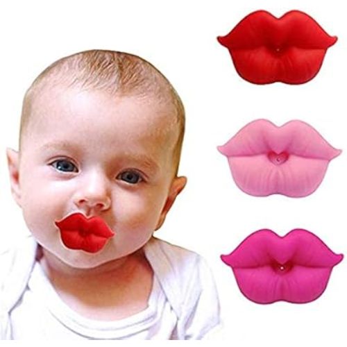 3pcs Baby Pacifier, Newborn Infant Pacifier, Soft Silicone Cute Pacifier Design with Kiss Lip