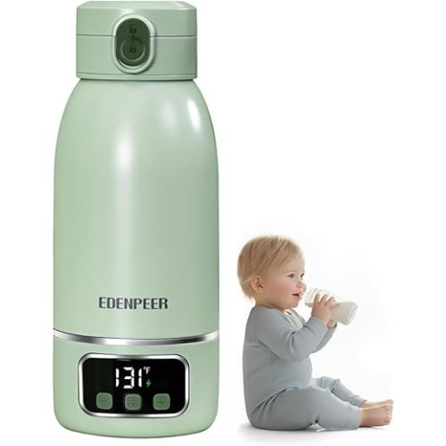 Portable Bottle Warmer on The Go—Dual Heating Modes for Breast Milk & Water, 17.6 OZ 120 W Fastest Heating, 17400 mAh Battery, Precise Temperature Control, 48H Auto Keep Warm 24H Keep Cool