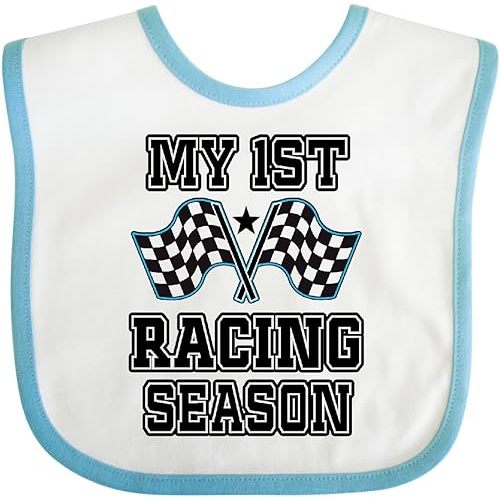 inktastic My 1st Racing Season Checkered Flags Baby Bib
