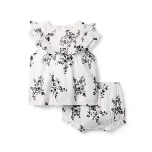 Baby White Floral Baby Floral Ruffle Matching Set by Janie and Jack