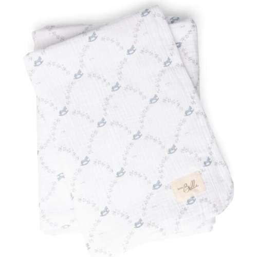 Rocking Horse Print Swaddle White - Bebe Bella Swaddles | Maisonette