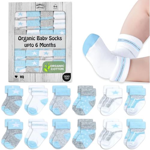 Mother's Choice Organic Cotton Baby Socks 0-6 Months Soft And Comfortable, Baby Boy Socks 0-6 Months Cozy And Gentle, Infant Socks Boy Perfect For Newborns And Everyday Wear