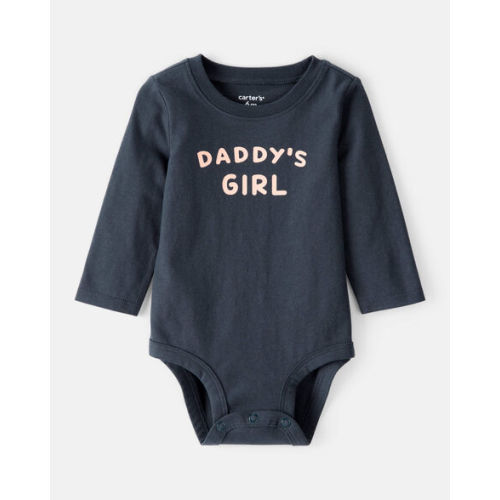 Baby Girl "Daddy's Girl" Cotton Long-Sleeve Graphic Bodysuit - Navy Blue - Carter's | Carter's