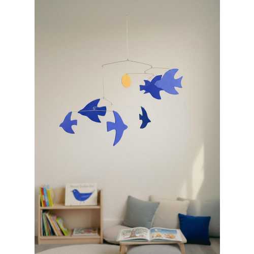 Hanging Decoration for a children's room with birds- Kinetic mobile - Nursery Wall Hanging, Newborn Gift, Baby Shower Gift