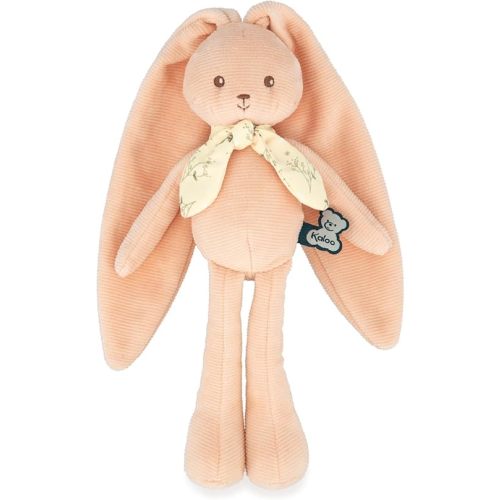 Kaloo Lapinoo My First Friend Corduroy Rabbit - Machine Washable - 10” Tall in Gift Box - Peach Ages 0+ - K218015
