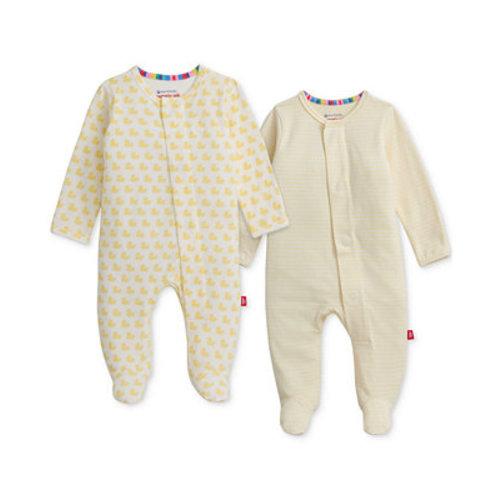 Baby Cotton Footed Coveralls, 2 Pack