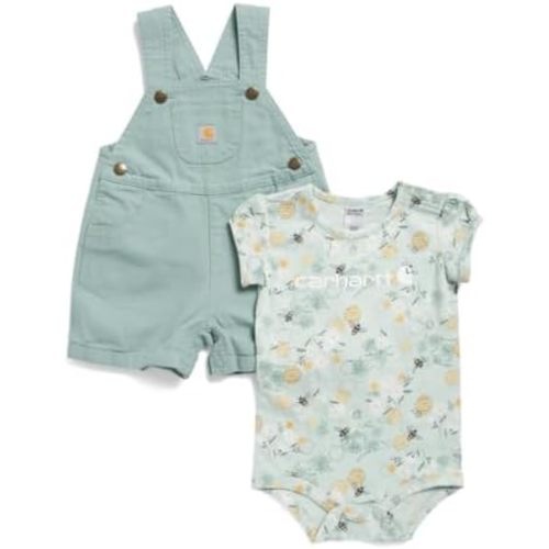 Carhartt baby-girls Short-sleeve Bodysuit Shortall Setinfant-and-toddler-clothing-sets