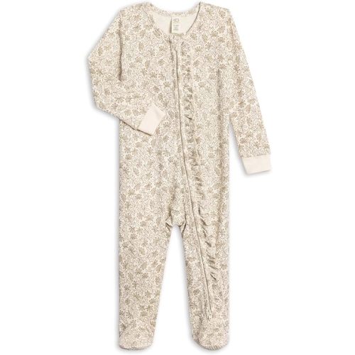 Colored Organics Baby Zip-Up Footed Sleeper with 2-Way Zipper - Newborn Organic Cotton Pajamas