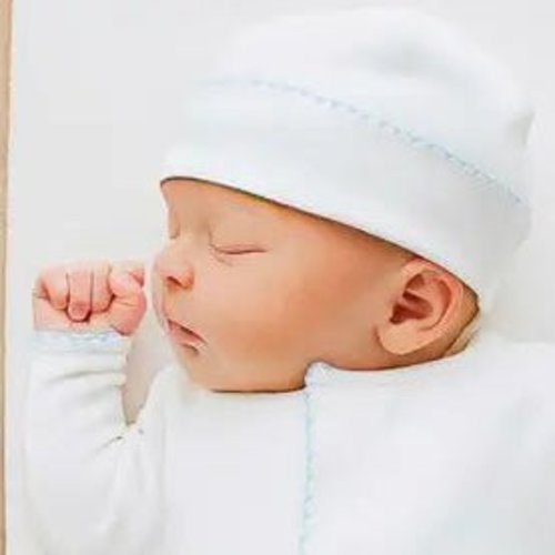 Magnolia Baby Boy Essentials White Hat with Blue Trim
