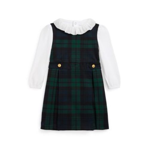 Baby Girls Cotton Bodysuit & Plaid Ponte Dress Set