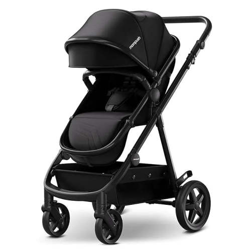 Mompush Meteor Stroller - Black With Black Frame