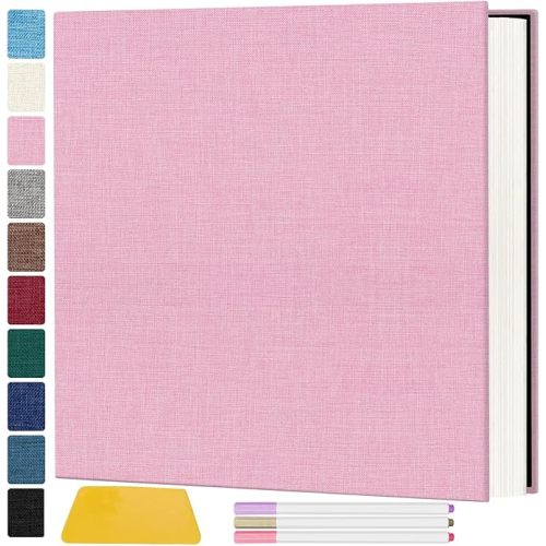 Zesthouse Large 18In Photo Album Self Adhesive 60 Pages, Scrapbook Albums with Sticky Page Holds 10x12 & 8x10 & 5X7 & 4x6 Pictures, DIY Photo Book Ideal Gift for Family Wedding Baby