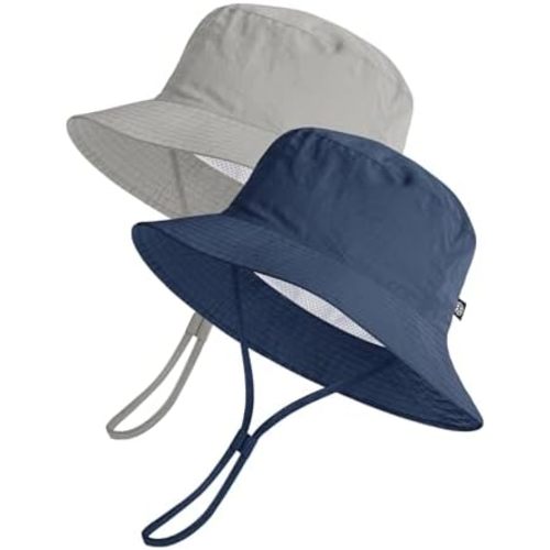 Toddler Bucket Hats UPF 50+ Baby Sun Hat Adjustable Kids Sun Protection Summer Hat Wide Brim Beach Hat for Boys Girls 0-6Y