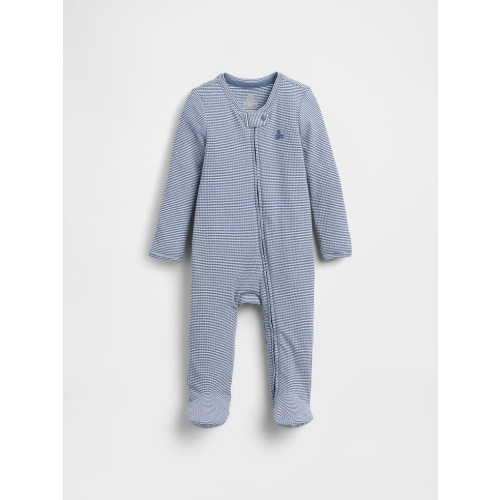 Baby Waffle Stripe Footed One-Piece