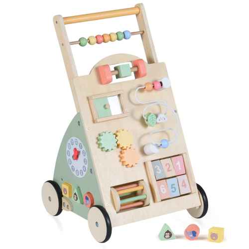 Baby Joy Solid Wood Baby Walker and Activity Center