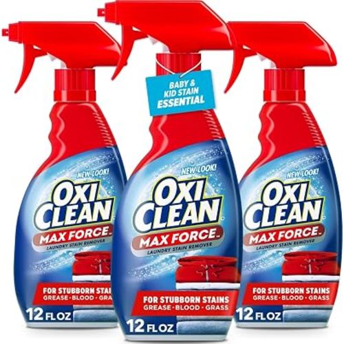 OxiClean Max Force Laundry Stain Treater Spray, 12 Fl Oz (Pack of 3)