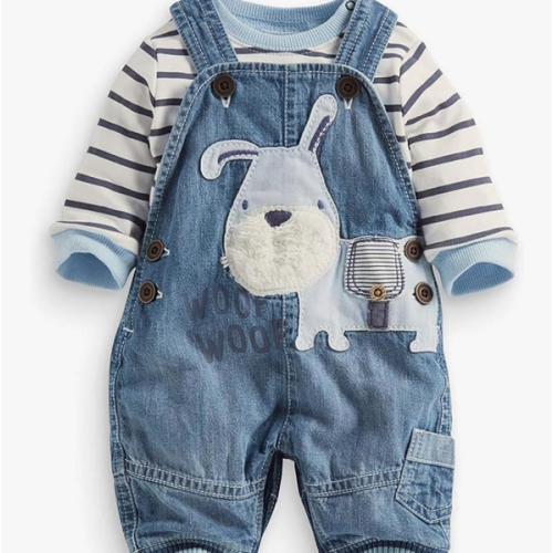 Cute Baby Boy Clothes Suit Toddler Boys' Striped long Sleeve T-Shirt+Denim Overalls Jumpsuit Pants Outfits Sets