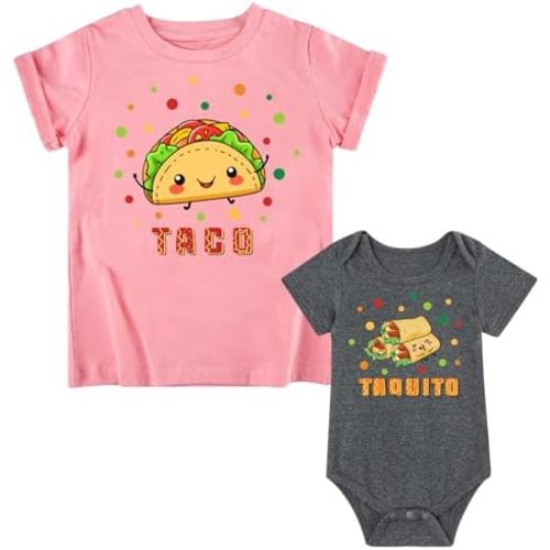 Funnycokid Big Sister Little Brother Matching Outfits Toddler Girl Shirt Newborn Boys Clothes