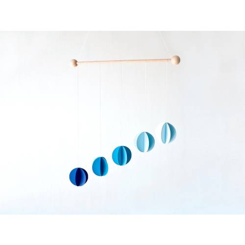 Blue Gobbi mobile. Gobbi Montessori mobile. Montessori baby toy. Hanging Baby Toy for new born. Ceiling mobile montessori