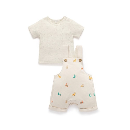 Turtle Broderie Overall and Tee Set