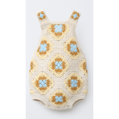FLORAL CROCHET KNIT ROMPER - Ecru | ZARA United States