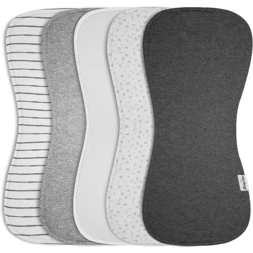 100% Organic Cotton Baby Burp Cloths (5-Pack): Large (21''X10'') Towels for Infants, Newborns, Babies - Soft & Absorbent Burping Rags
