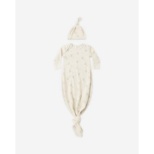 Knotted Baby Gown + Hat Set || Owls – Quincy Mae