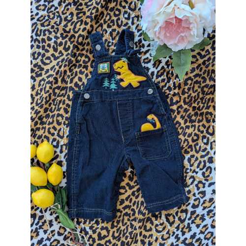 Vintage Dinosaurs Corduroy Overalls Size 3-6 Months