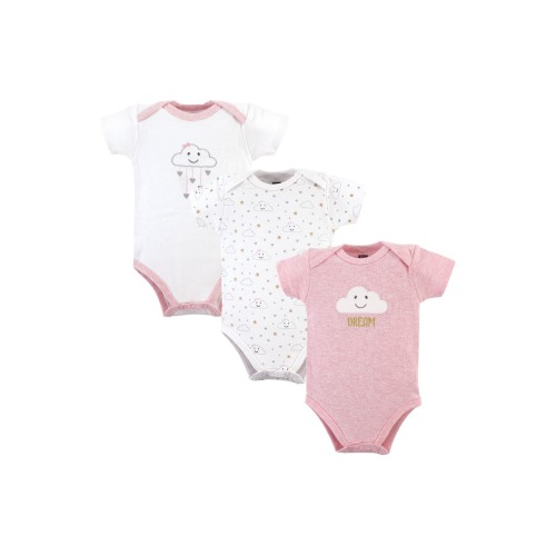 Triple Pack of Soft Cotton Bodysuits, 3-6M