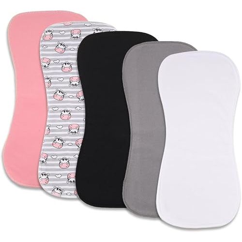 Baby Burp Cloths, Soft Absorbent Towel, Unisex, Easy to Use, 5 Pack (Multi-nn)