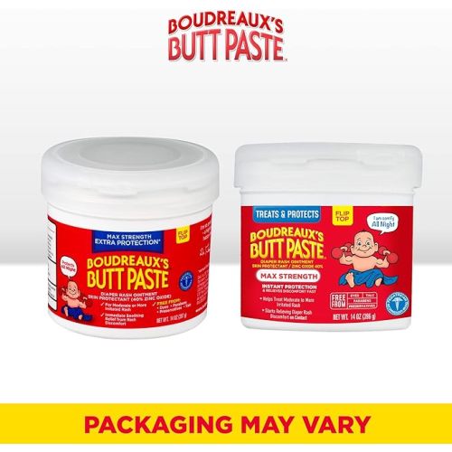 Boudreaux's Butt Paste Maximum Strength Diaper Rash Cream, Ointment for Baby, 14 oz Flip-Top Jar - 14 Ounce