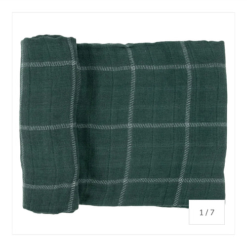 Cotton Muslin Swaddle Blanket - Evergreen Plaid Default Title