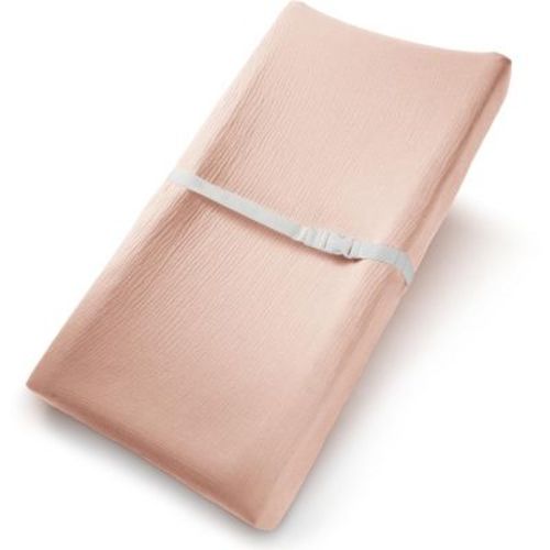 Muslin Fitted Changing Pad Cover, Soft Diaper Changing Station Covers for Baby Girls Boys, Changing Pad Sheets by Comfy Cubs (1 Pack, Blush)