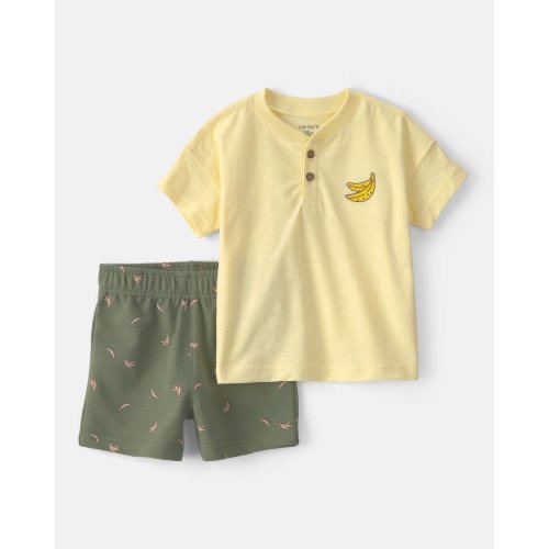 Baby Boy 2-Piece Banana Top & Short Set - Yellow/Green | Carter's