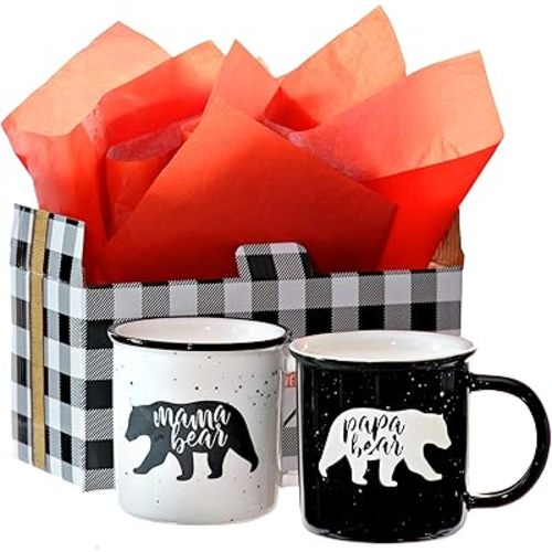 Mama Bear Papa Bear Mug Set of 2, Mom Dad Gift, Parents Couple Coffee Mug