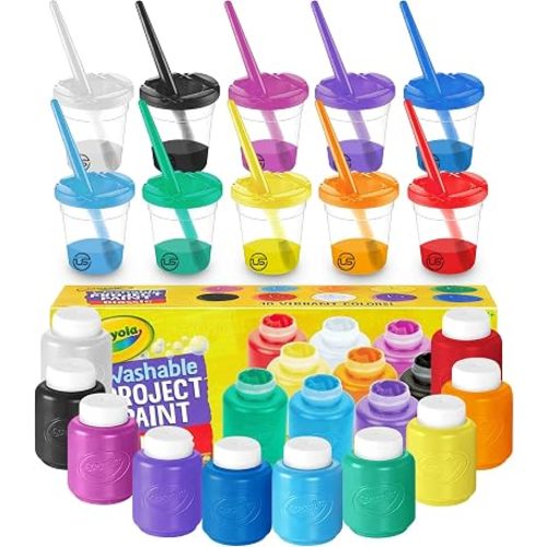 Kids Painting Set, Washable Toddler Finger Paint 10 Pack Gift Bundle