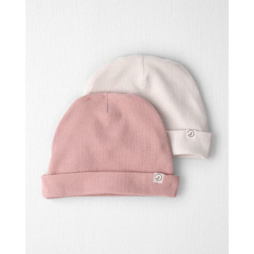 Baby Girl 2-Pack Organic Cotton Rib Caps - Little Planet | Carter's