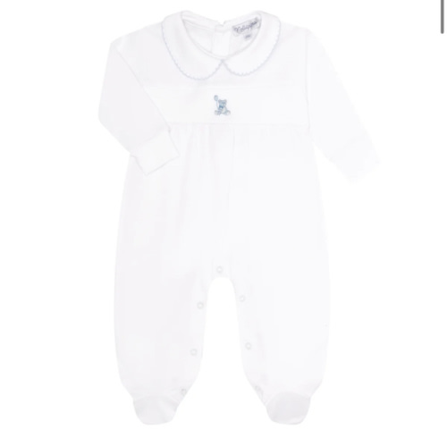 Blue Bear Embroidery Footie