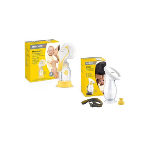 Medela Manual Breast Pump Set - Perfect Pair Bundle, Includes Harmony Manual Breast Pump & Silicone Breastmilk Collector