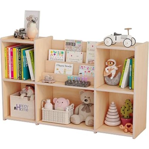 2-IN-1 Toy Shelf and Kids Bookshelf, Toy Storage Organizer for Kids Room