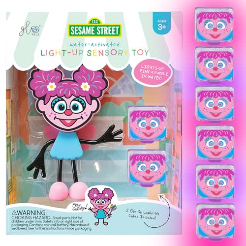 Glo Pals x Sesame Street Water-Activated Light-Up Cubes for Sensory Play (Abby Cadabby - Cubes with Character)