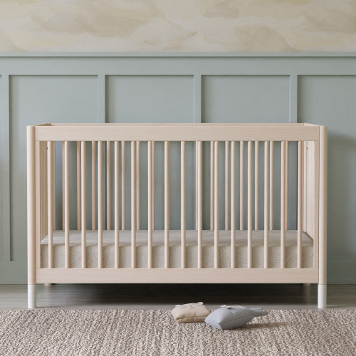 babyletto Gelato 4-in-1 Convertible Crib with Toddler Bed Conversion Kit - Washed Natural/White