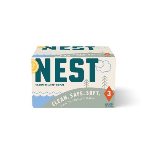 Nest Baby Diapers – Chlorine-Free Pulp, Fragrance-Free – Size 3, 62ct