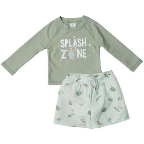 Gerber Baby & Toddler Boys Long Sleeved Rashguard Swim Bathing Suit Set