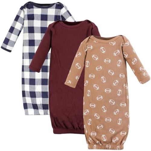 Hudson Baby Unisex Baby Thermal Gown 3pk