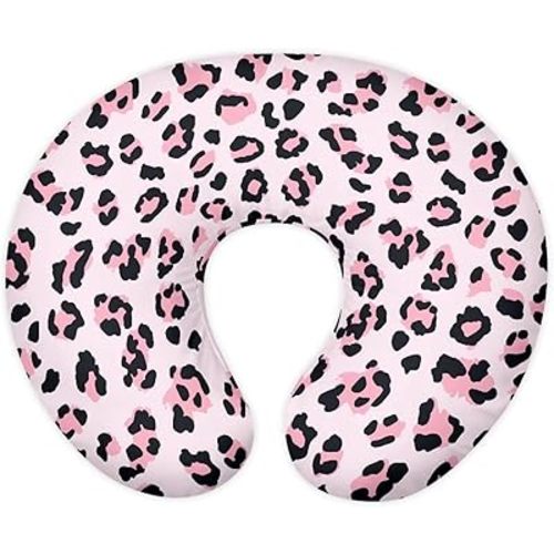 Nursing Pillow Cover for Baby Girl (Only Cover) Breastfeeding Supplies Feeding Set Nursing Pillow Cover for Newborn Baby Pillow Case Pink Leopard Print