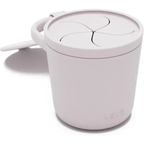 Lalo Snack Cup - Mess-Free Silicone Snack Cups for Toddlers & Babies with Detachable Lid, BPA-Free Baby Snack Containers, Fits Most Stroller & Car Seat Cup Holders, Dishwasher Safe, Lavender