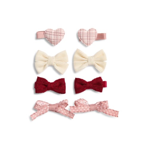 Kids' 8-Pack Bow & Heart Hair Clips