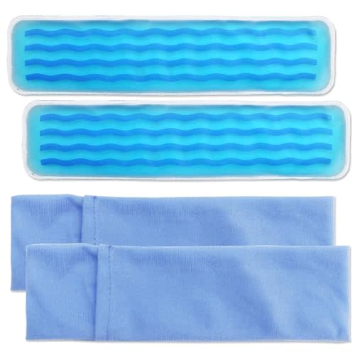 Postpartum Cold Pack, Perineal Cooling Pad Pregnancy & Hemorrhoid Pain Relief, Postpartum Ice Pack Pads with 2 Washable Sleeves (Blue (2 ice Pack+2 Fabric Cover))