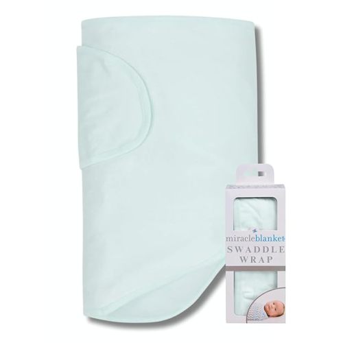 Miracle Blanket Swaddle Wrap – Help Your Newborn Sleep Longer – Soft & Secure Sleep Sack for Infants – Easy-to-Use Swaddling Blanket for a Calm Baby (Mint)